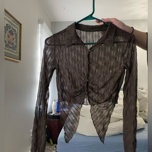 3 for 20🎁Sheer Brown Cropped Top